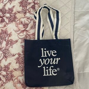 Live Your Life Navy Tote Bag